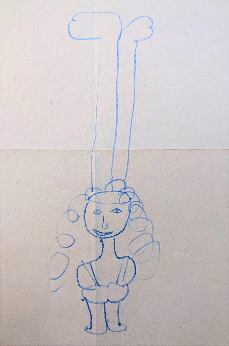 About Leonor Soliz, Comfort Romance Author. The picture is a scanned drawing of a mermaid done by Leonor when she was eight for her story.